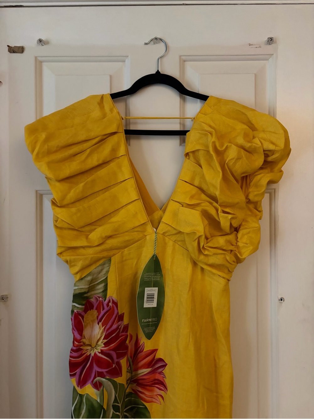 FARM Rio Yellow Floral Linen Maxi Dress - Picture 4 of 7